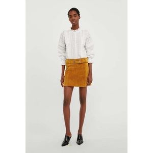 Zara Yellow Mini Skirt with Button Detail
